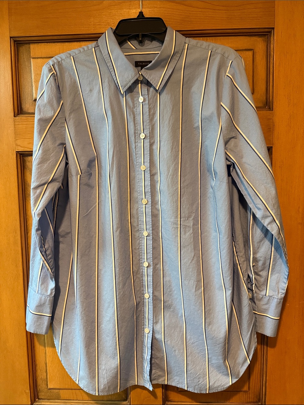 Classic Light Blue Striped Button-Up Shirt